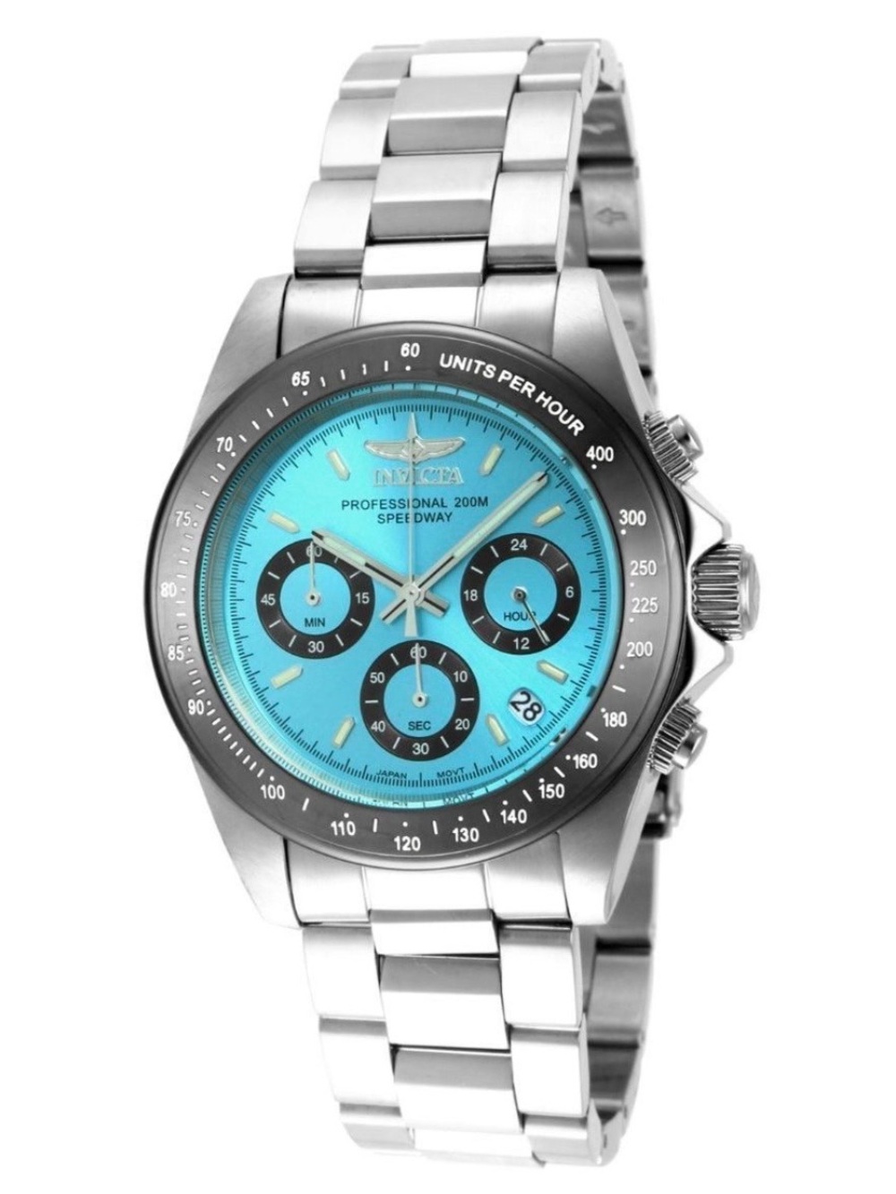 Invicta Speedway Chronograph Light Blue Dial Stainless Steel Watch 39.5mm